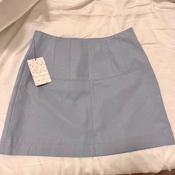 NWT Free People faux suede/leather mini skirt - Picture 2 of 4
